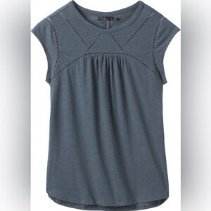 Prana Privi top organic cotton/recycled poly blend t-shirt in chalkboard size xs